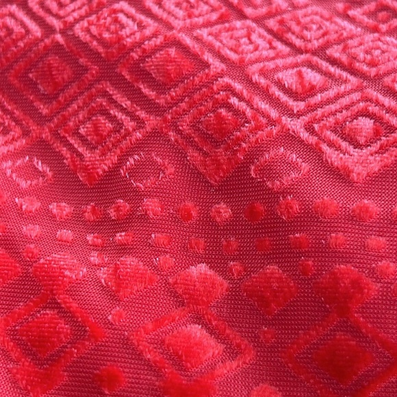 Valerie Stevens red blouse with velvet detail on front. Size XL. V-Neck. - Picture 11 of 11